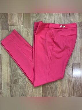 New WOT Calvin Klein Barbie pink high line trouser dress pants gold detail sz 2